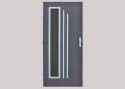 Verglast, PS 370, Glas Eichenrinde - bronze, LP-Edelstahl, Oberfläche G-781, Oberfläche der Bänder RAL7045, THERMO